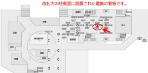 京成　上野駅／駅でん／№5326駅看板・駅広告、位置図