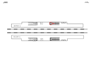 つくばエクスプレス／柏の葉キャンパス駅／下りホーム／№6駅看板・駅広告、位置図