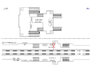 JR／日進駅／下りホーム／№4駅看板・駅広告、位置図