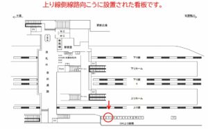 JR　姉ケ崎駅／上り線側／№5駅看板・駅広告、位置図