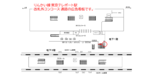 りんかい線　東京テレポート駅／コンコース／№104駅看板・駅広告、位置図