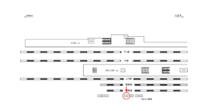 JR/小机駅/上り線側/№5駅看板・駅広告、位置図