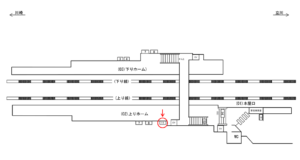 JR／久地駅／上りホーム／№11駅看板・駅広告、位置図