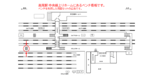 JR／高尾駅／上りホーム№B01&B02№02、位置図