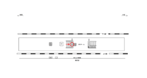 JR／北戸田駅／ホーム階段／№2駅看板・駅広告、位置図