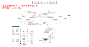 京王／新代田駅／駅がく／№40駅看板・駅広告、位置図