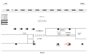 JR／逗子駅／本屋改札内／№12駅看板・駅広告、位置図