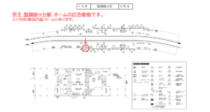 京王／聖蹟桜ヶ丘駅／駅でんボード／№10駅看板・駅広告、位置図