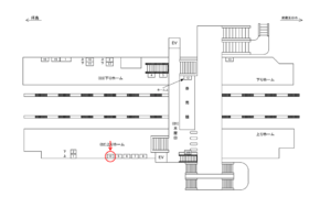 JR／秋川駅／上りホーム／№12駅看板・駅広告、位置図