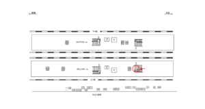 JR／武蔵浦和駅／上りホーム／№1駅看板・駅広告、位置図