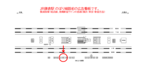 JR／鎌倉駅／上り線側／№44駅看板・駅広告、位置図