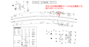 京王/京王稲田堤駅/駅でん/№180駅看板・駅広告、位置図