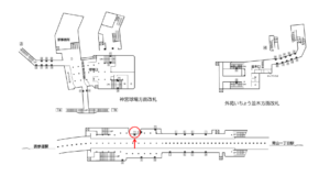 東京メトロ／外苑前駅／銀座線／№1駅看板・駅広告、位置図