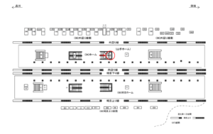 JR／恵比寿駅／ホーム／№84駅看板・駅広告、位置図