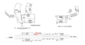 東京メトロ／外苑前駅／銀座線／№2駅看板・駅広告、位置図