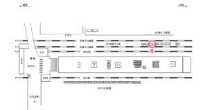 JR／大森駅／列車下り側／№14駅看板・駅広告、位置図