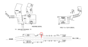 東京メトロ／外苑前駅／銀座線／№3駅看板・駅広告、位置図