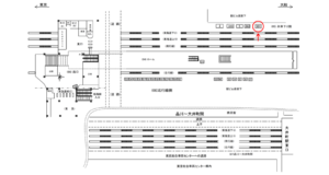 JR／大井町駅／列車下り側／№301駅看板・駅広告、位置図