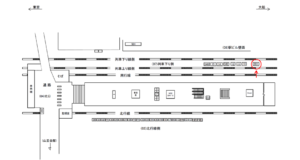 JR／大森駅／列車下り側／№301駅看板・駅広告、位置図