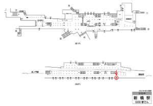 東京メトロ／新橋駅／銀座線／№24駅看板・駅広告、位置図