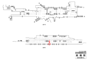 東京メトロ／新橋駅／銀座線／№17駅看板・駅広告、位置図