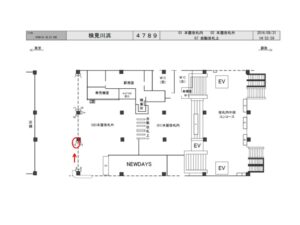 JR／検見川浜駅／本屋改札外／№12駅看板・駅広告、位置図