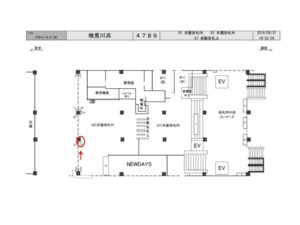 JR／検見川浜駅／本屋改札外／№13駅看板・駅広告、位置図