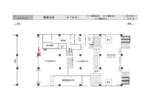 JR／検見川浜駅／本屋改札外／№10駅看板・駅広告、位置図