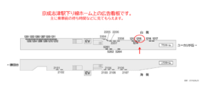 京成　志津駅／／№1215駅看板・駅広告、位置図