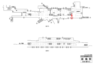 東京メトロ／新橋駅／銀座線／№41駅看板・駅広告、位置図