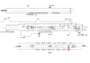 東京メトロ／三越前駅／銀座線／№13駅看板・駅広告、位置図