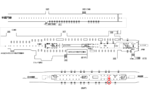 東京メトロ／三越前駅／銀座線／№14駅看板・駅広告、位置図