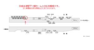 京成　志津駅／／№1212駅看板・駅広告、位置図