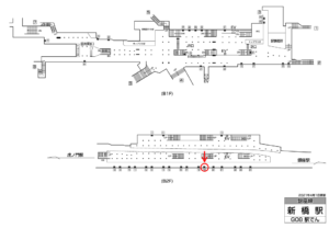 東京メトロ／新橋駅／銀座線／№19駅看板・駅広告、位置図