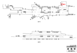 東京メトロ／新橋駅／銀座線／№46駅看板・駅広告、位置図