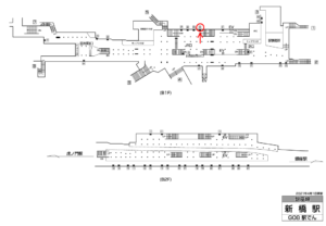 東京メトロ／新橋駅／銀座線／№30駅看板・駅広告、位置図