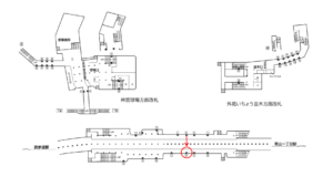 東京メトロ／外苑前駅／銀座線／№12駅看板・駅広告、位置図