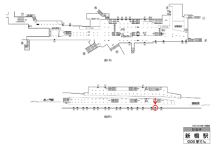 東京メトロ／新橋駅／銀座線／№23駅看板・駅広告、位置図