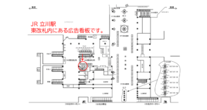 JR／立川駅／東改札内／№5駅看板・駅広告、位置図