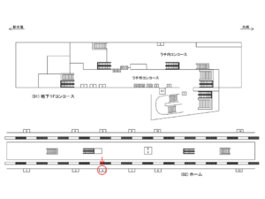 りんかい線／品川シーサイド駅／ホーム線側／№5駅看板・駅広告、位置図