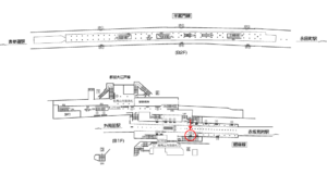 東京メトロ／青山一丁目駅／銀座線／№12駅看板・駅広告、位置図