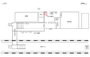 JR／青梅駅／改札外コンコース駅看板・駅広告、位置図