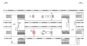 JR／大宮駅／埼京上り線№B01&B02№02駅看板・駅広告、位置図