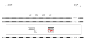JR／西浦和駅／ホーム／№1駅看板・駅広告、位置図