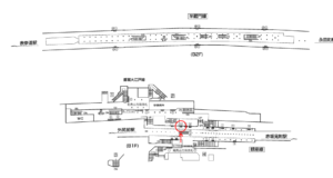 東京メトロ／青山一丁目駅／銀座線／№2駅看板・駅広告、位置図