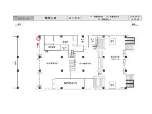 JR／検見川浜駅／本屋改札外／№7駅看板・駅広告、位置図