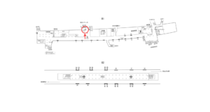 横浜市営／上大岡駅／№T-4№4駅看板・駅広告、位置図