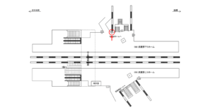 JR／新松戸駅／武蔵野線ホーム／№192駅看板・駅広告、位置図