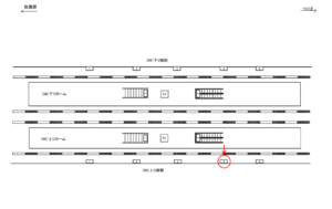 つくばエクスプレス／守谷駅／上り線側／№4駅看板・駅広告、位置図