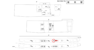 横浜市営／新羽駅／／№6駅看板・駅広告、位置図